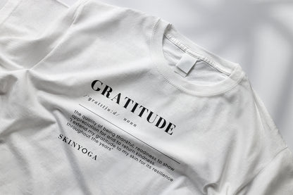 2x bio wash Tshirt - Gratitude - Skinyoga